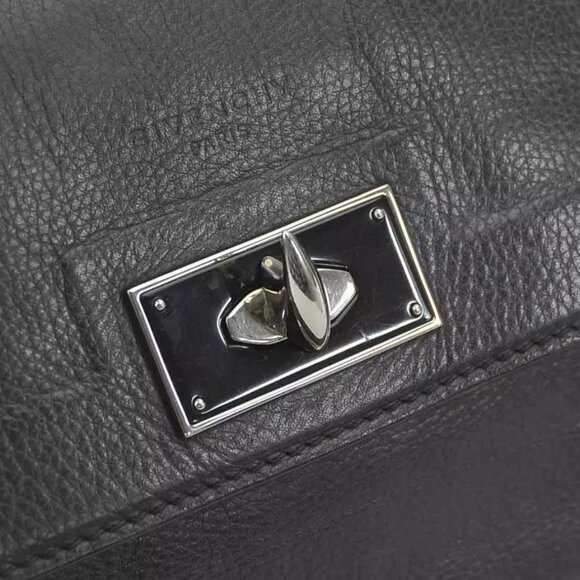Authentic GIVENCHY Handbag Black Leather/Silvertone - e59455a - Picture 12 of 12
